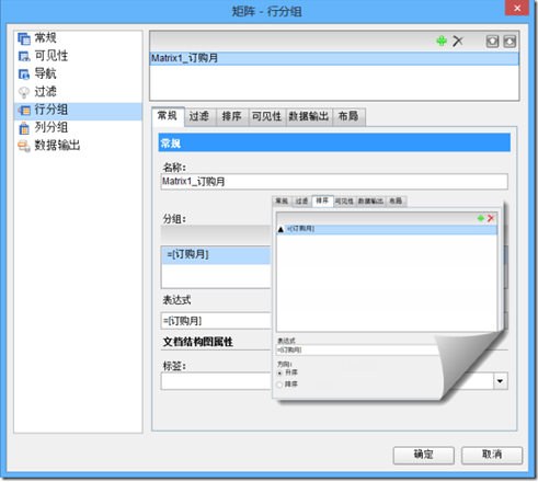 ActiveReports 报表功能展示 矩阵控件属性设置对话框