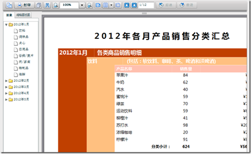 ActiveReports 报表功能展示 文档目录