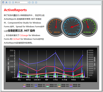 ActiveReports 报表功能展示 嵌入第三方控件